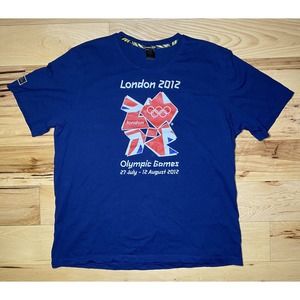 Adidas London 2012 Olympics Blue Short Sleeve T-Shirt Mens XL